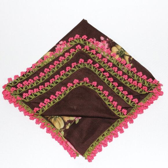 Tulbent Scarf Handmade Crochet Detailing NWOT - Picture 1 of 10